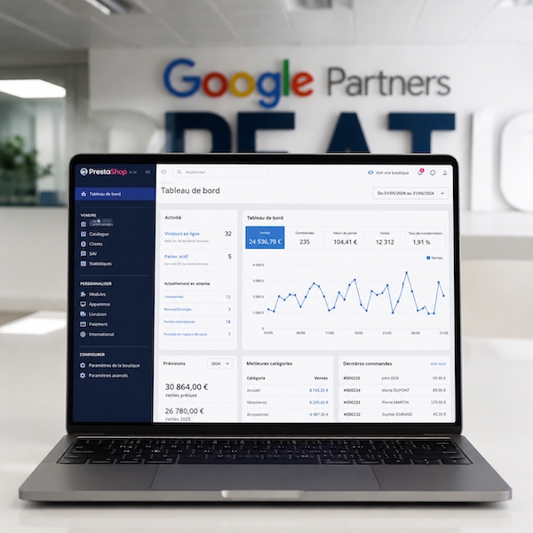Back-office d'une boutique PrestaShop personnalis&eacute;e par KREATIC