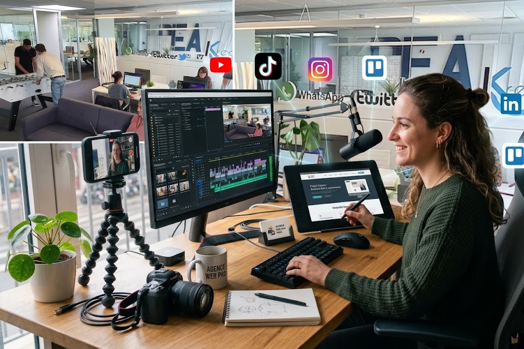 Gestion professionnelle des r&eacute;seaux sociaux par KREATIC &agrave; Roncq