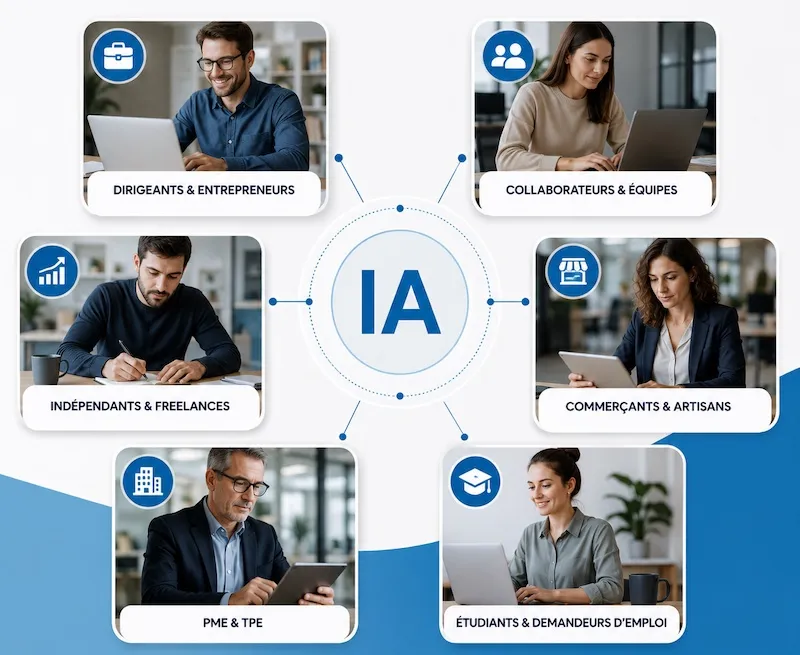 Formateur KREATIC animant un atelier IA pour une équipe en entreprise