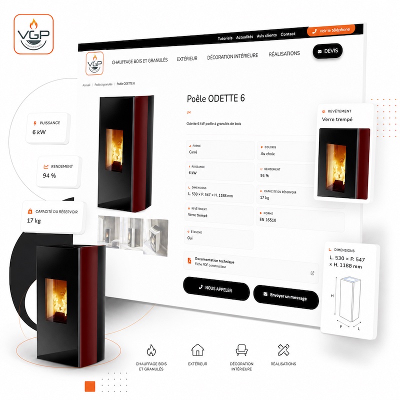 Exemple de fiche produit dans un site catalogue KREATIC